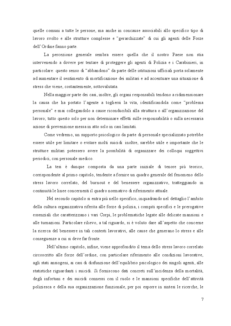 Anteprima della tesi: Lo stress lavoro correlato nell'ambito delle forze di polizia, Pagina 6