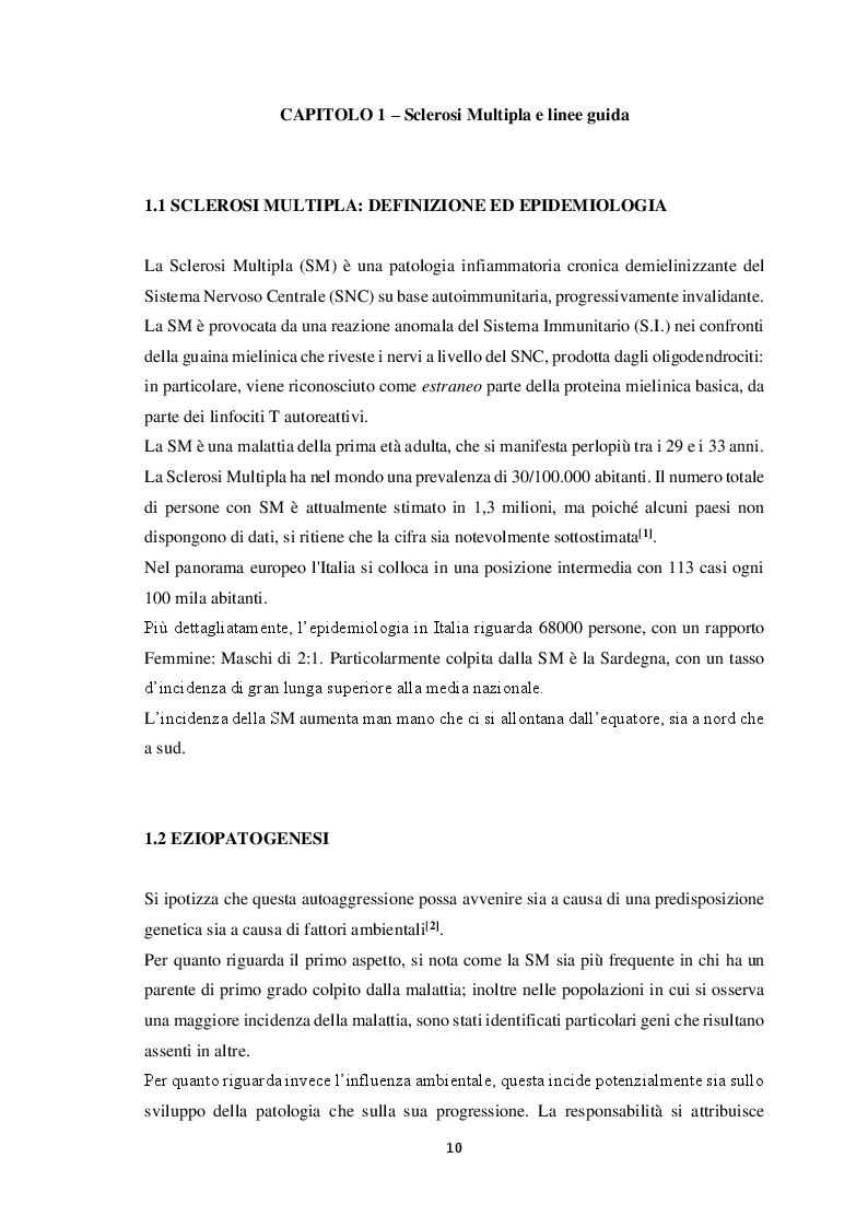 Anteprima della tesi: Sclerosi Multipla e fatigue: approccio neurocognitivo, Pagina 6