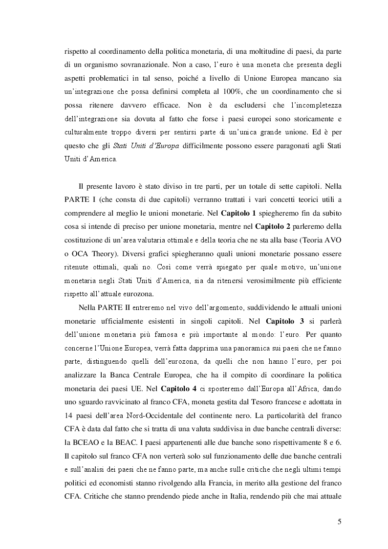 Anteprima della tesi: Le unioni monetarie nel mondo, Pagina 3