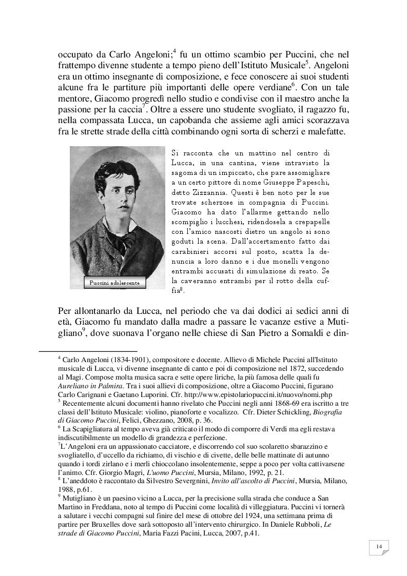 Estratto dalla tesi: Celle - Milano prima tappa Le Villi. Giacomo Puccini e la sua prima opera