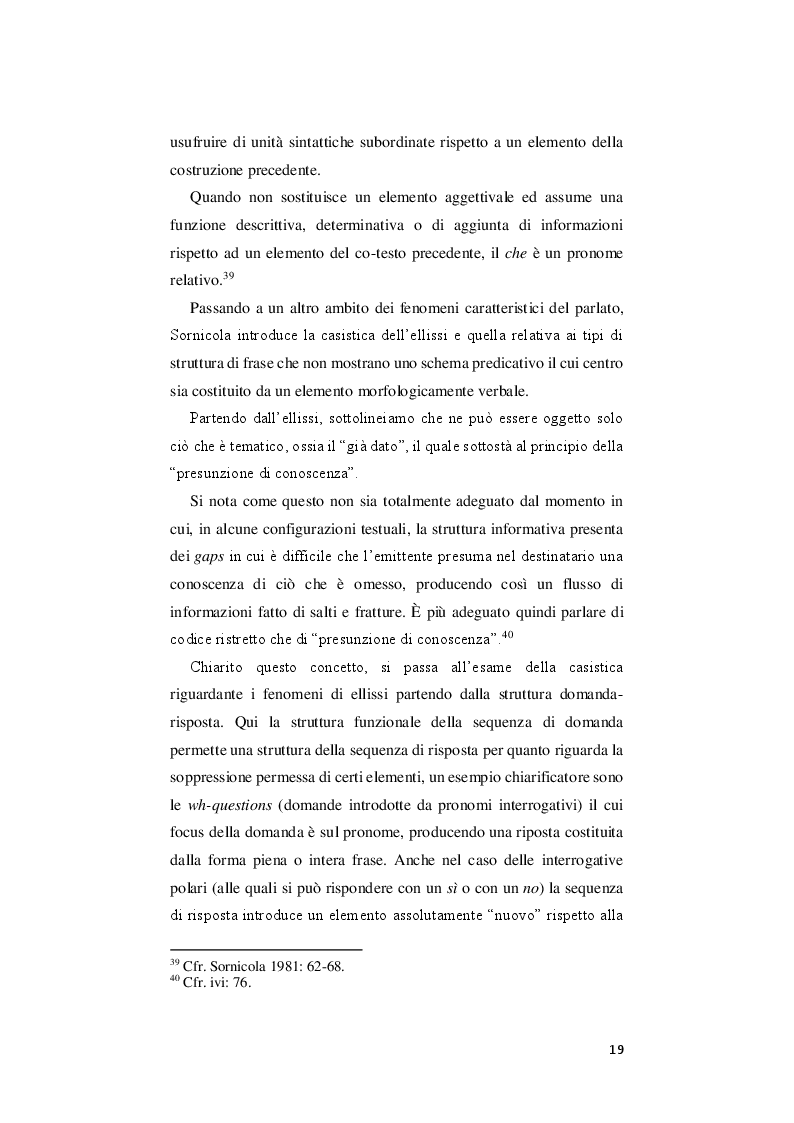 Estratto dalla tesi: Gli studi sull’italiano parlato dell’ultimo quarto del Novecento: un quadro d’insieme