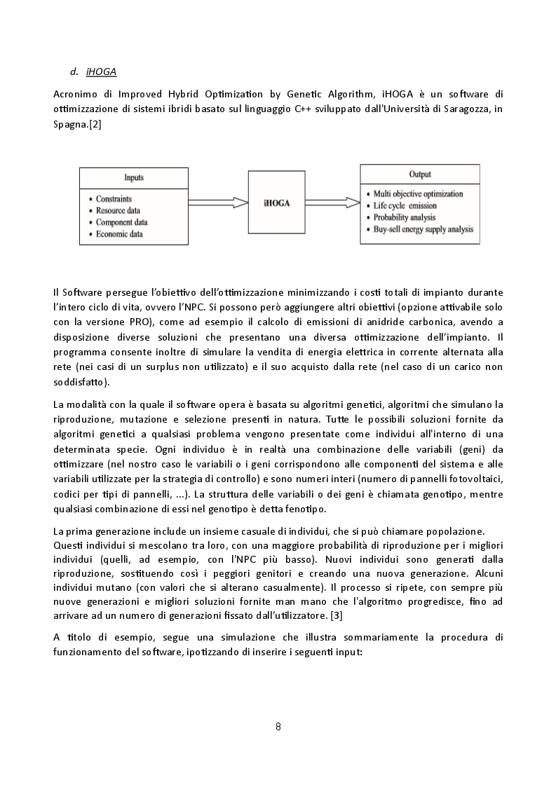 Estratto dalla tesi: Analisi di software per modellazione di mini grid isolate: confronto applicativo tra Homer e iHoga