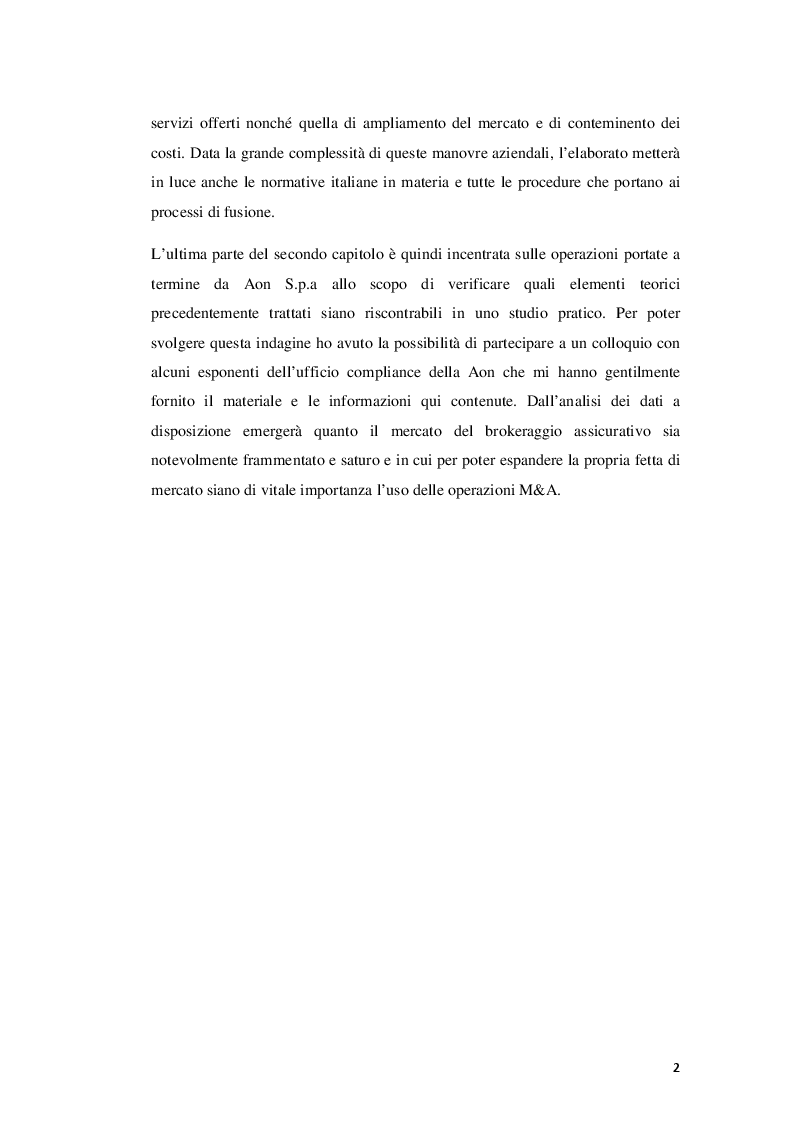 Anteprima della tesi: Fusioni e Acquisizioni come strategia di crescita per le imprese: il caso Aon S.p.A., Pagina 3