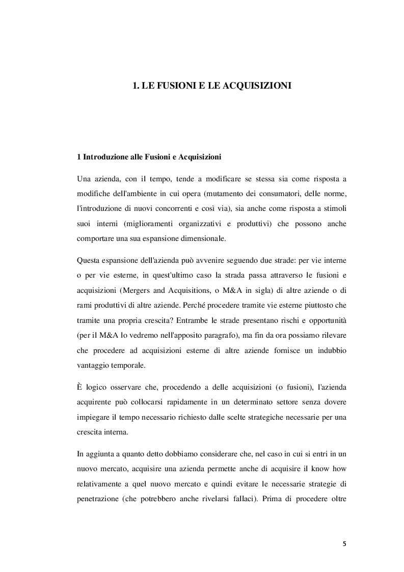 Anteprima della tesi: Fusioni e Acquisizioni come strategia di crescita per le imprese: il caso Aon S.p.A., Pagina 4