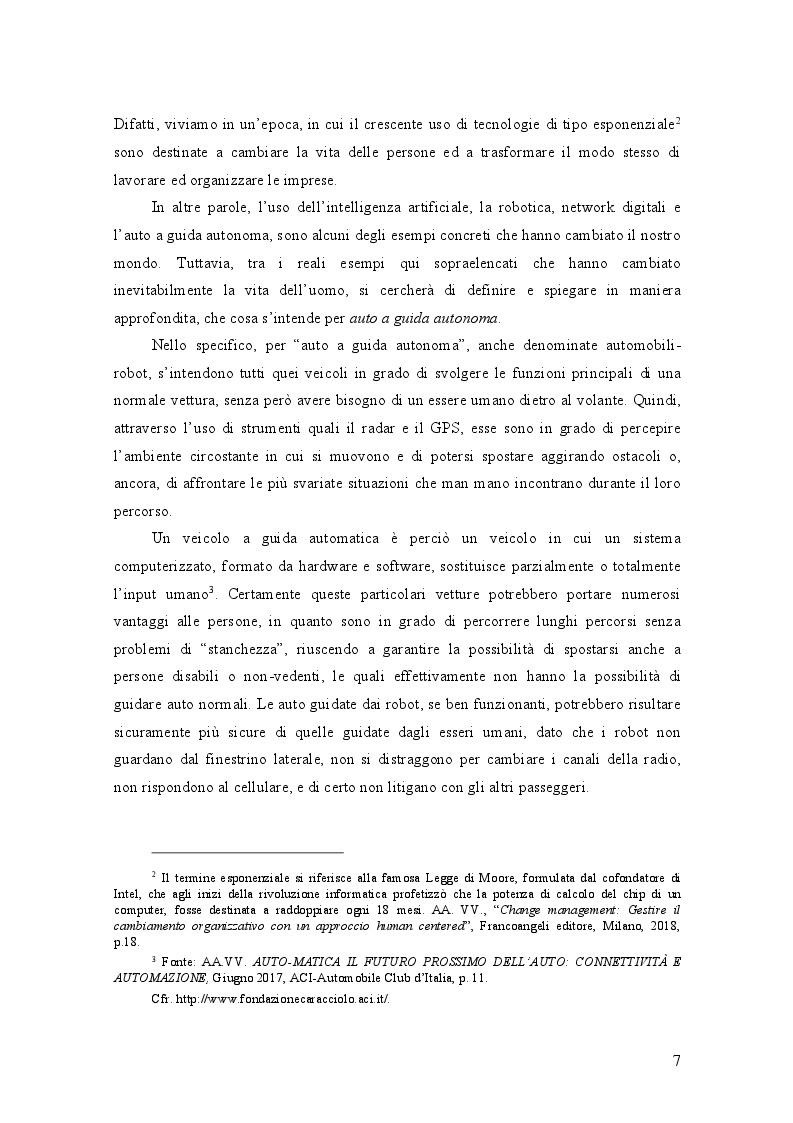 Anteprima della tesi: AUTO A GUIDA AUTONOMA: implicazioni economiche ed effetti sociali, Pagina 3