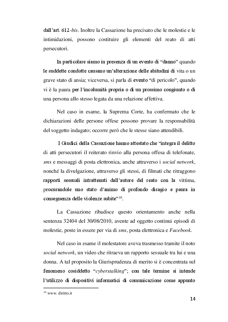 Estratto dalla tesi: Il delitto di stalking