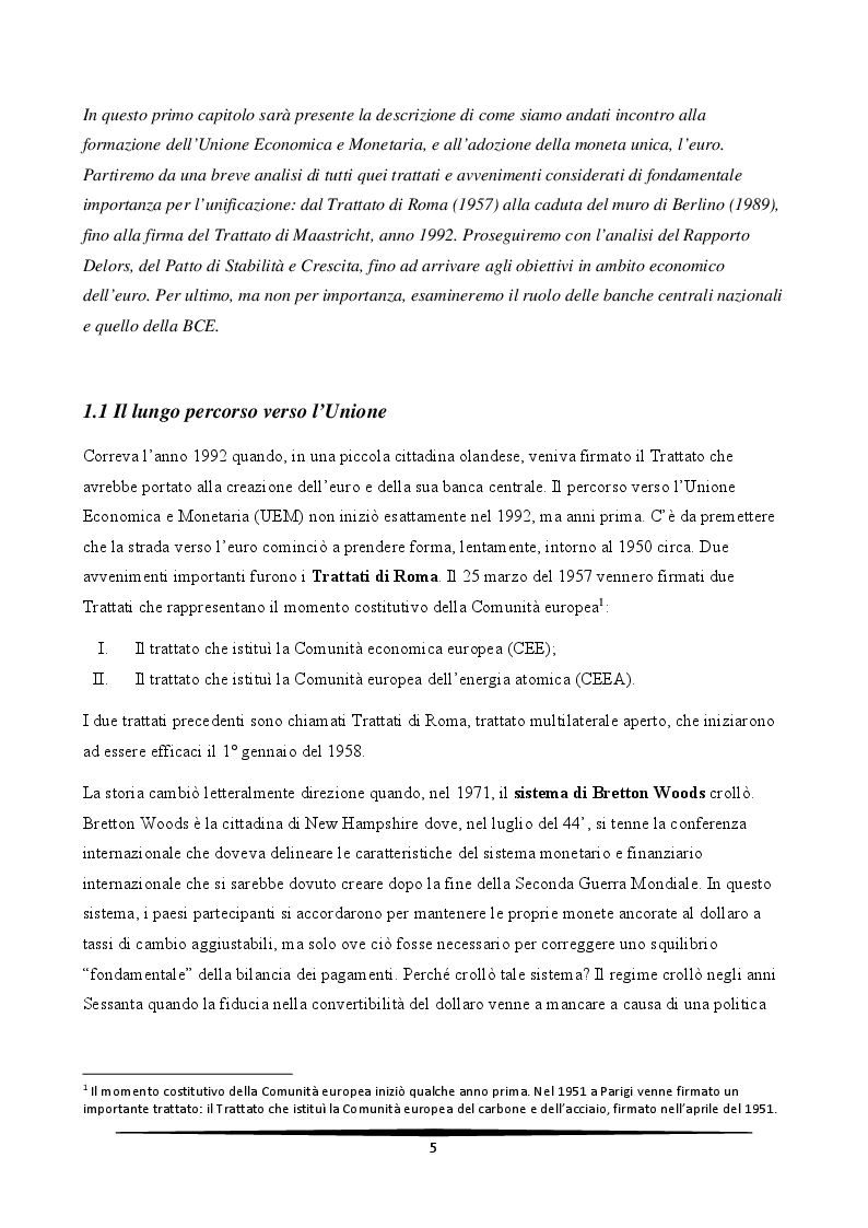 Anteprima della tesi: L'Italia e l'euro: quali prospettive?, Pagina 5
