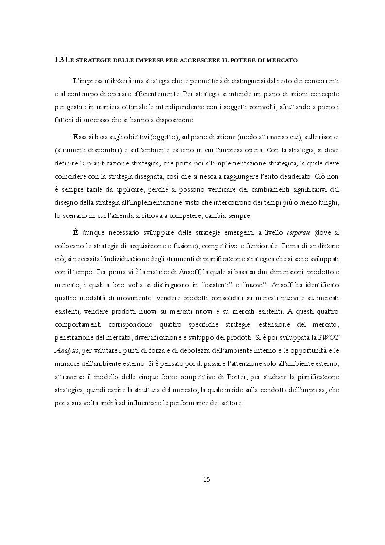 Anteprima della tesi: Potere di mercato e Abusi di posizione dominante: l'occhio vigile dell'Antitrust, Pagina 6