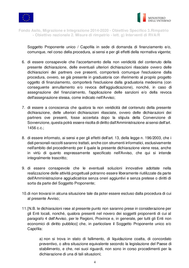 Estratto dalla tesi: Presentazione del Progetto di Rimpatrio Volontario Assistito "I Colori del Futuro"