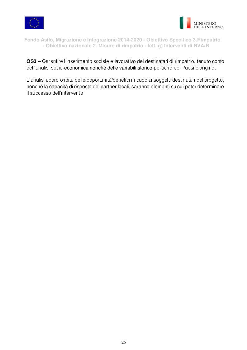 Anteprima della tesi: Presentazione del Progetto di Rimpatrio Volontario Assistito "I Colori del Futuro", Pagina 5
