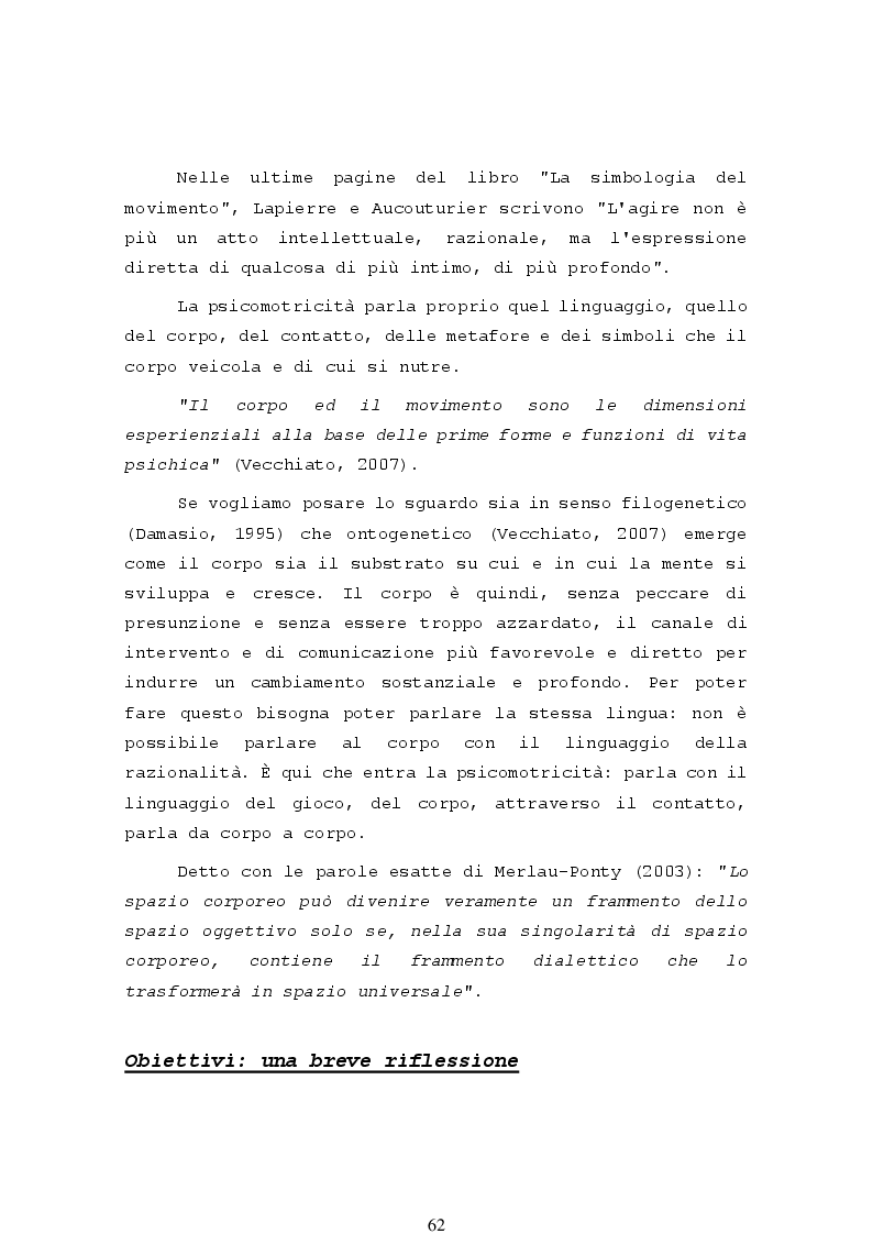 Anteprima della tesi: La psicomotricità relazionale e le sue applicazioni in ambito terapeutico, Pagina 4
