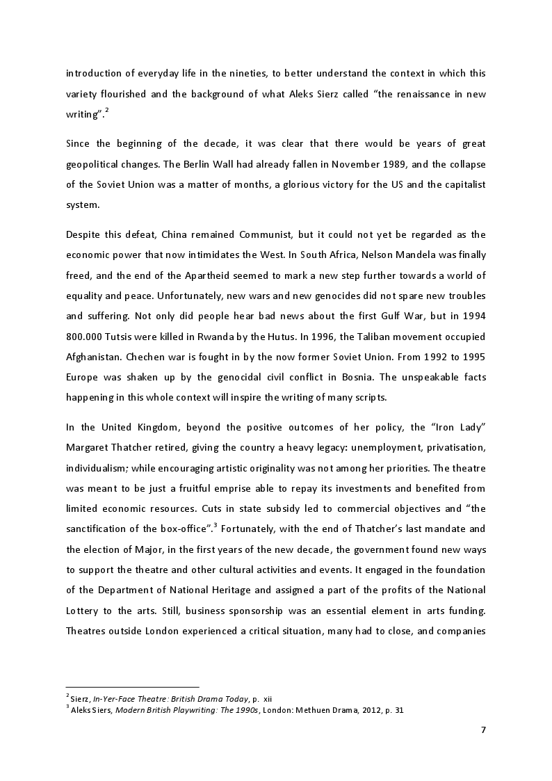 Anteprima della tesi: ''Only love can save me and love has destroyed me'': Interpersonal and self-inflicted violence in Sarah Kane's theatre, Pagina 3