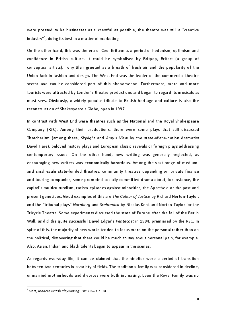 Anteprima della tesi: ''Only love can save me and love has destroyed me'': Interpersonal and self-inflicted violence in Sarah Kane's theatre, Pagina 4