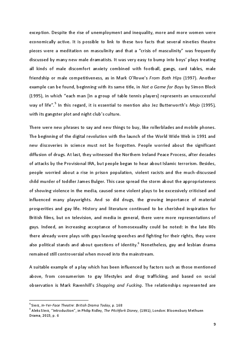Anteprima della tesi: ''Only love can save me and love has destroyed me'': Interpersonal and self-inflicted violence in Sarah Kane's theatre, Pagina 5