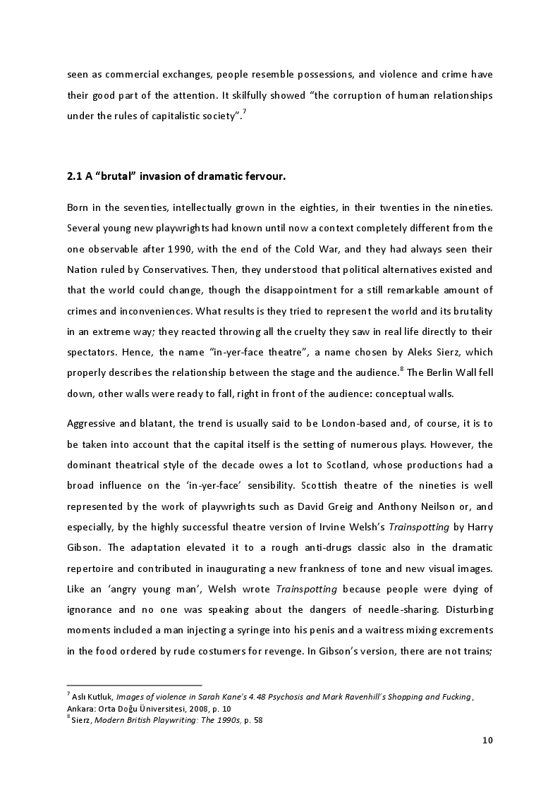 Anteprima della tesi: ''Only love can save me and love has destroyed me'': Interpersonal and self-inflicted violence in Sarah Kane's theatre, Pagina 6