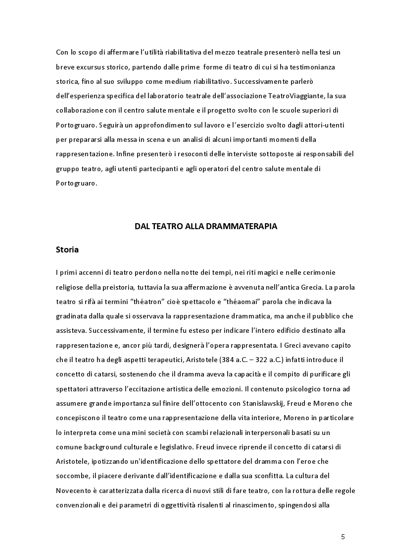 Anteprima della tesi: L'Esperienza Riabilitativa del Teatro, Pagina 3