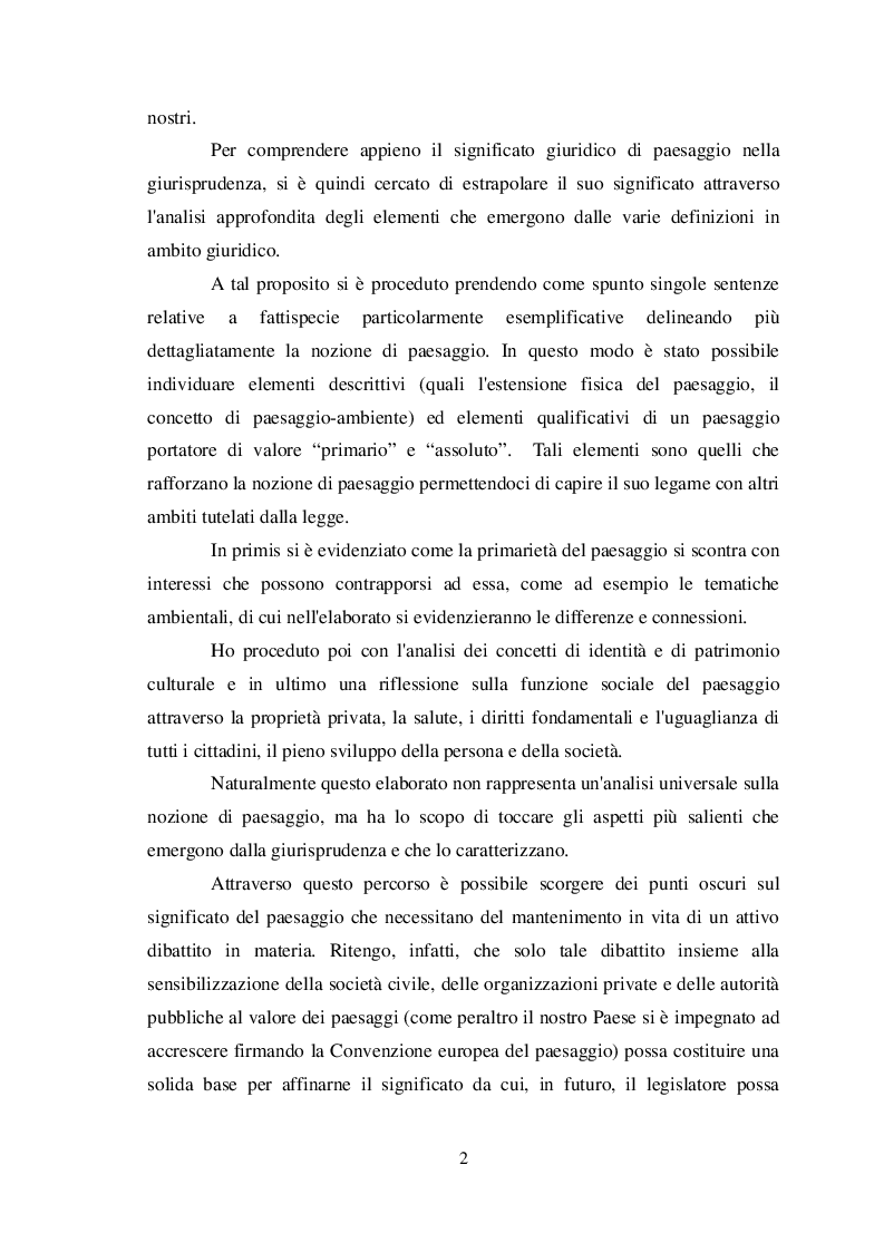 Anteprima della tesi: La nozione di paesaggio nella giurisprudenza, Pagina 3
