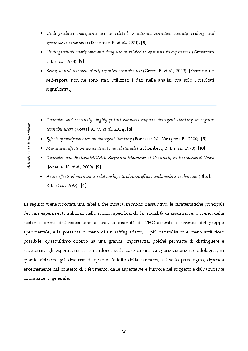 Anteprima della tesi: La relazione tra Creatività ed uso di Cannabis: un approfondimento empirico, Pagina 3