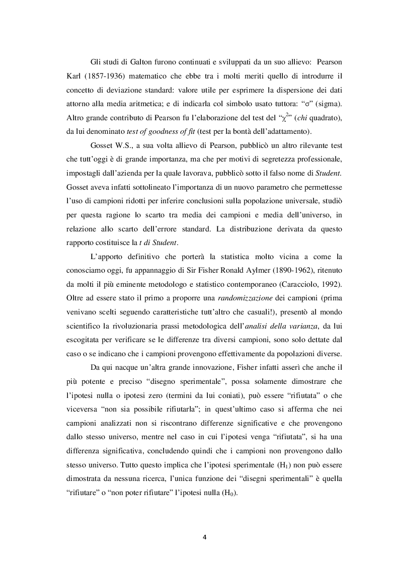 Anteprima della tesi: Rilevanza della statistica non parametrica in psicologia, Pagina 4