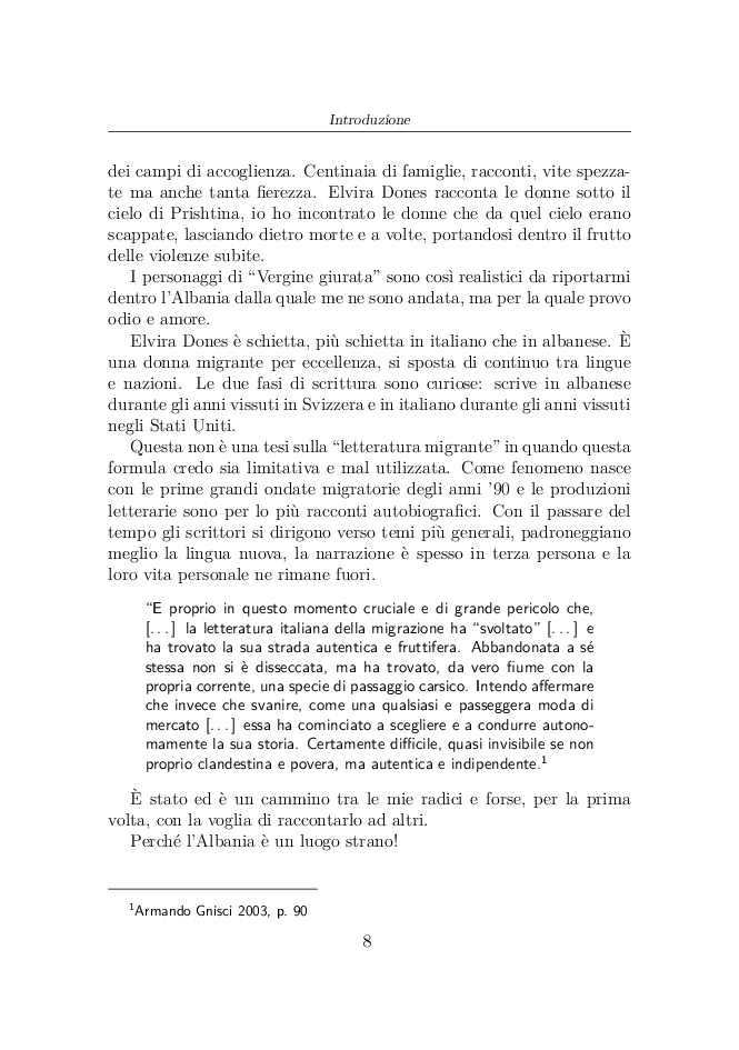Anteprima della tesi: Elvira Dones: per una multicultura letteraria, Pagina 3