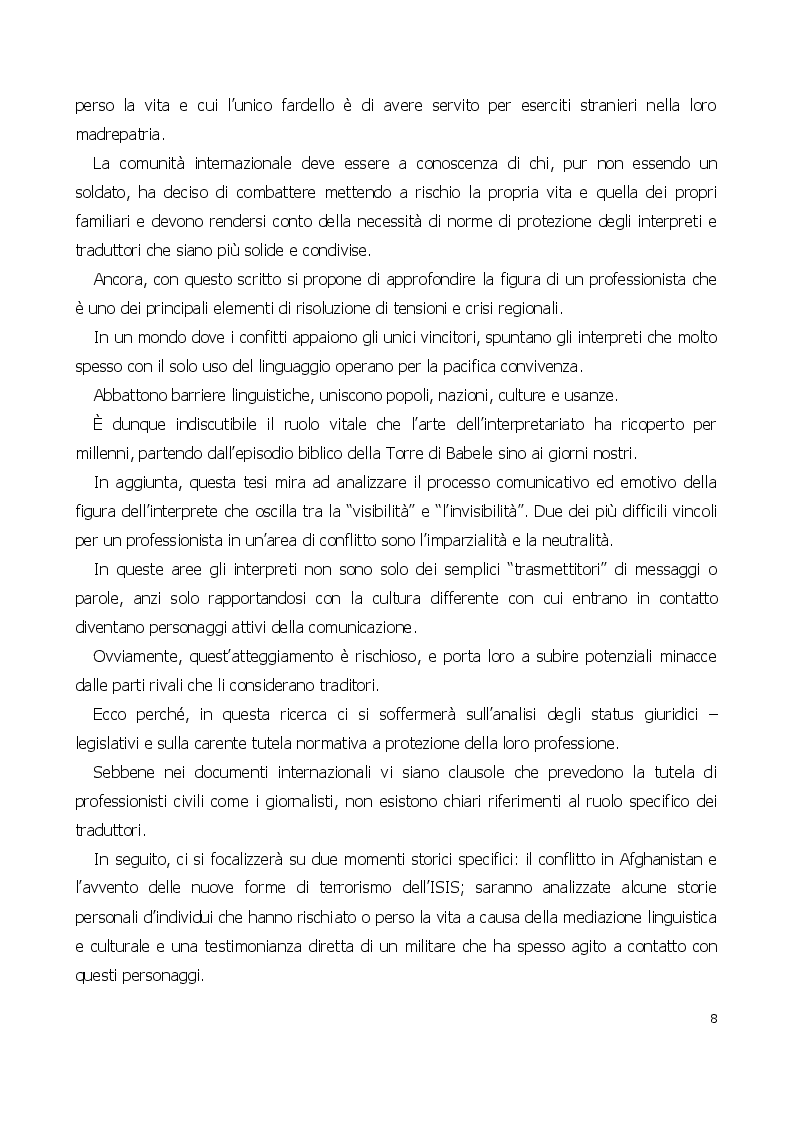 Anteprima della tesi: Traduttore o traditore? Vincoli e rischi di un interprete in operazioni, Pagina 4
