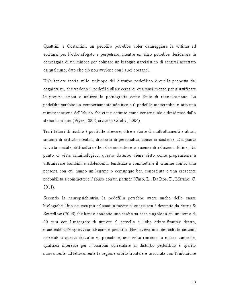 Estratto dalla tesi: Pedofilia femminile: la trasmissione intergenerazionale tra madre e figlia