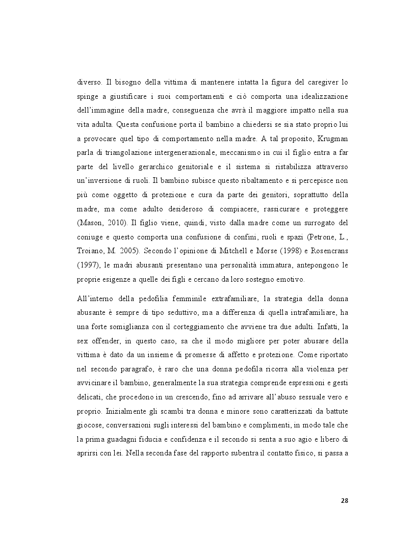 Anteprima della tesi: Pedofilia femminile: la trasmissione intergenerazionale tra madre e figlia, Pagina 3