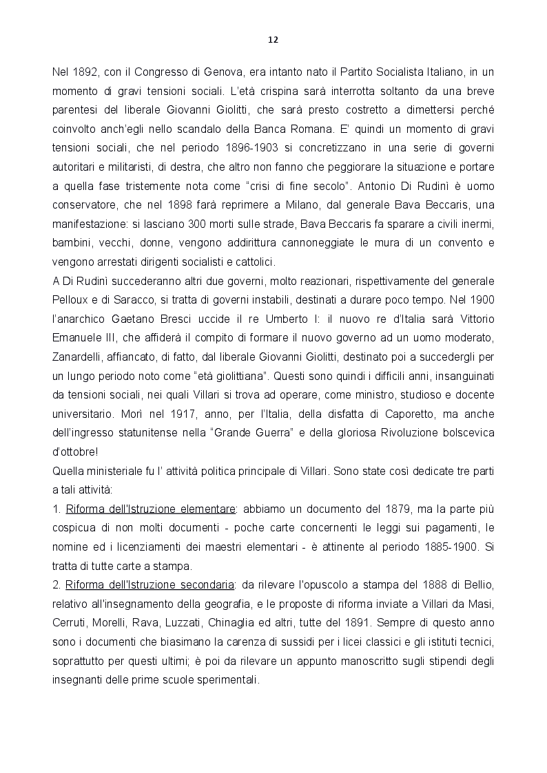 Anteprima della tesi: Le carte Villari all'Accademia Toscana di Scienze e Lettere ''La Colombaria'', Pagina 4
