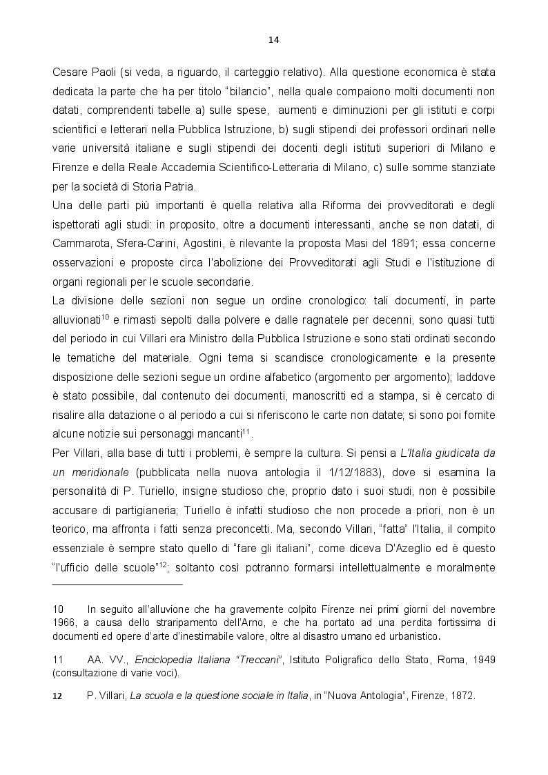 Anteprima della tesi: Le carte Villari all'Accademia Toscana di Scienze e Lettere ''La Colombaria'', Pagina 6