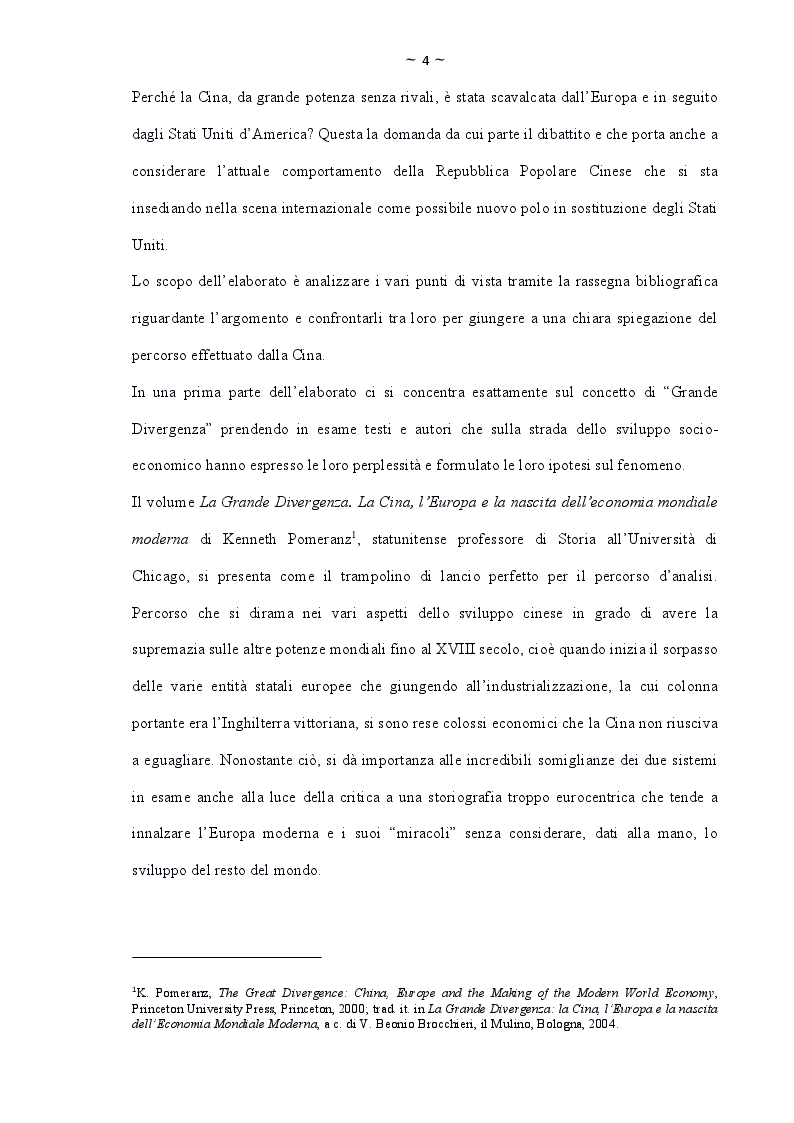 Anteprima della tesi: La Cina. Il dibattito storiografico tra ''divergenze'' e ''convergenze'', Pagina 3