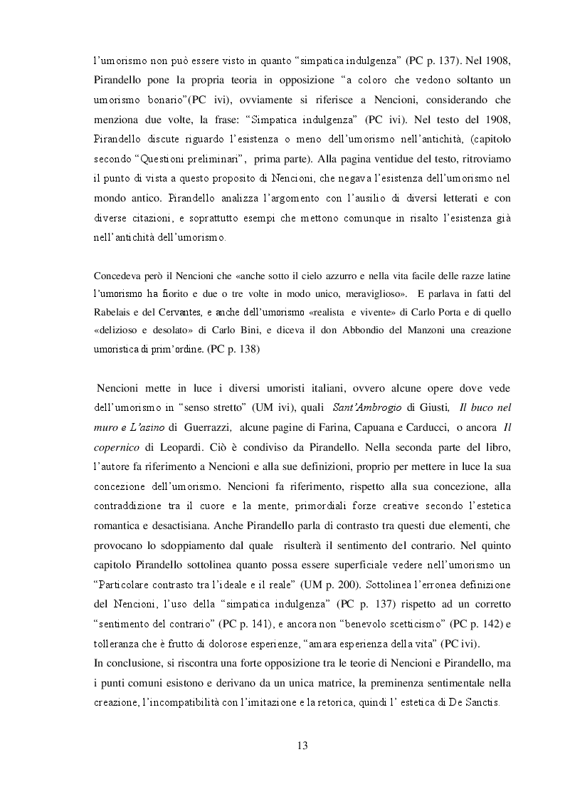 Estratto dalla tesi: "L'umorismo" di Pirandello tra saggio e romanzo