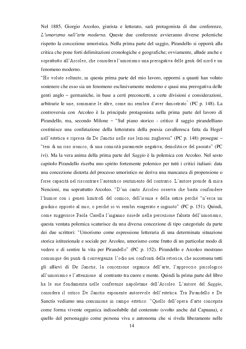 Anteprima della tesi: "L'umorismo" di Pirandello tra saggio e romanzo, Pagina 4