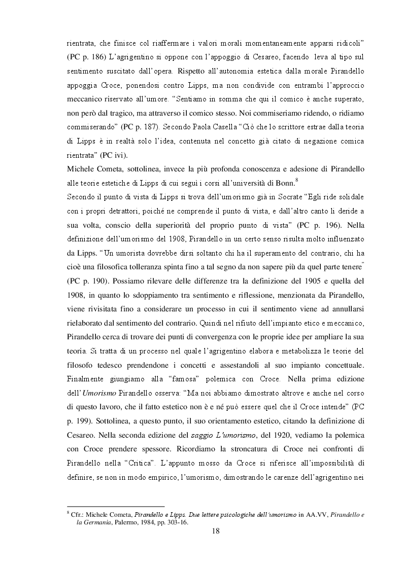 Anteprima della tesi: "L'umorismo" di Pirandello tra saggio e romanzo, Pagina 8