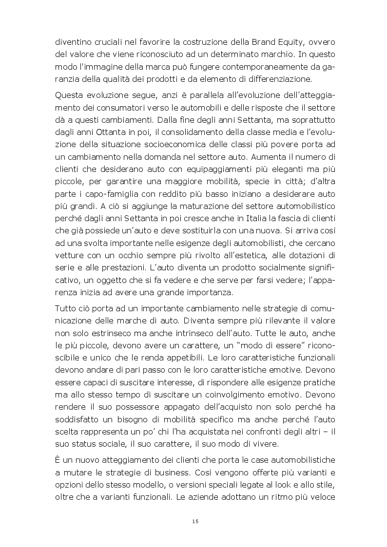 Anteprima della tesi: Evoluzione della comunicazione pubblicitaria del settore automobilistico in Italia dagli anni Settanta ad oggi, Pagina 12