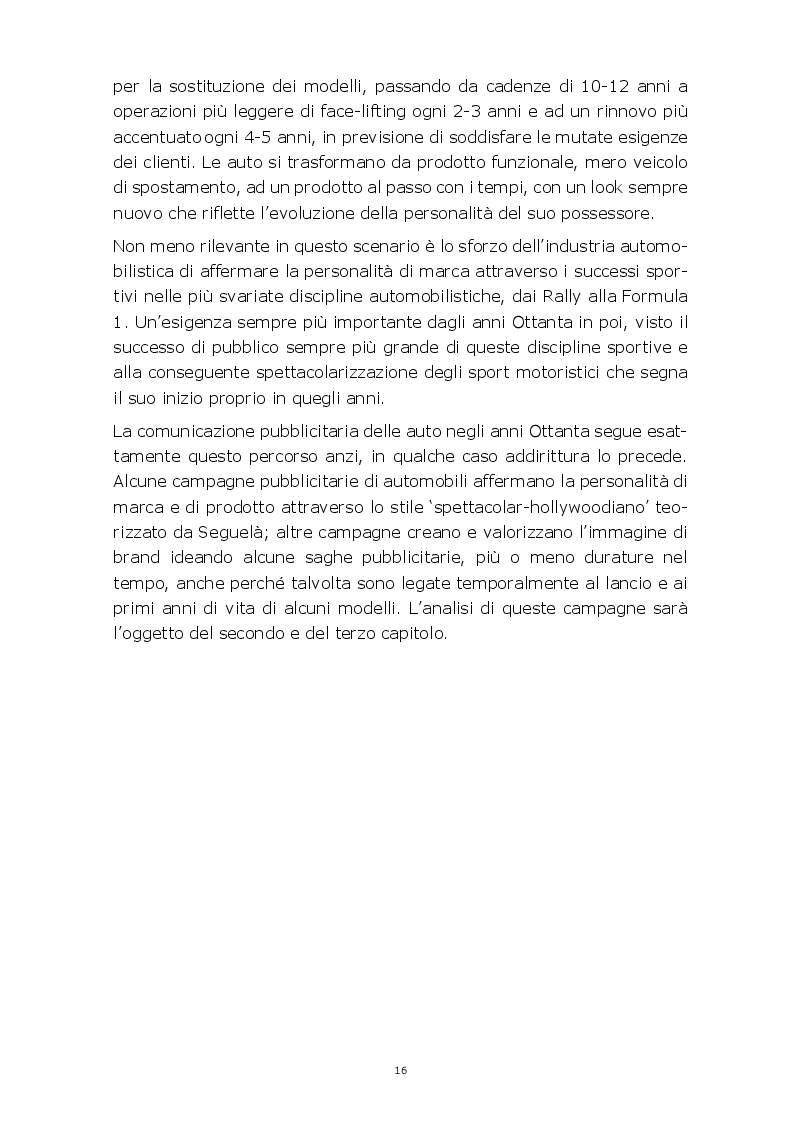 Anteprima della tesi: Evoluzione della comunicazione pubblicitaria del settore automobilistico in Italia dagli anni Settanta ad oggi, Pagina 13