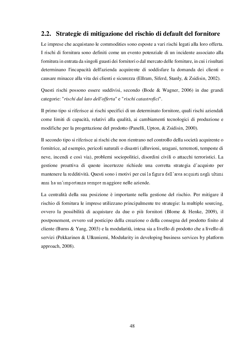 Anteprima della tesi: La gestione del commodity price risk e del supplier default risk: il punto di vista della supply chain, Pagina 7