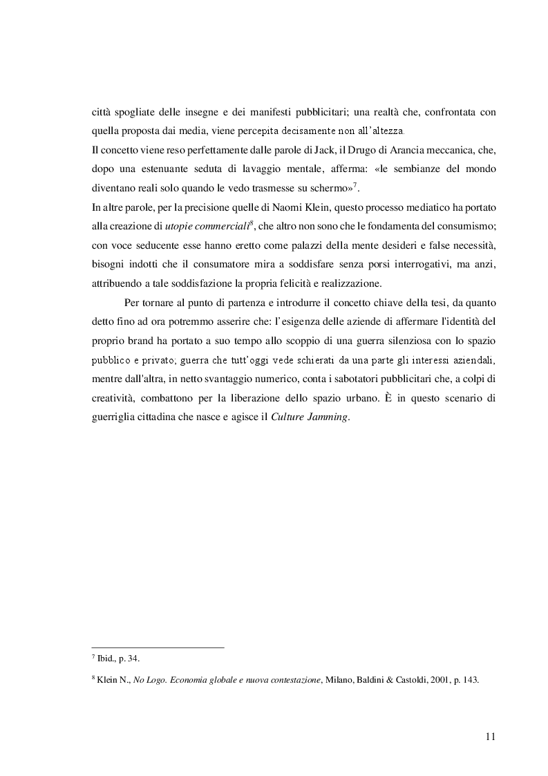 Anteprima della tesi: Subvertising come dichiarazione di libertà espressiva: analisi e messa in opera, Pagina 7