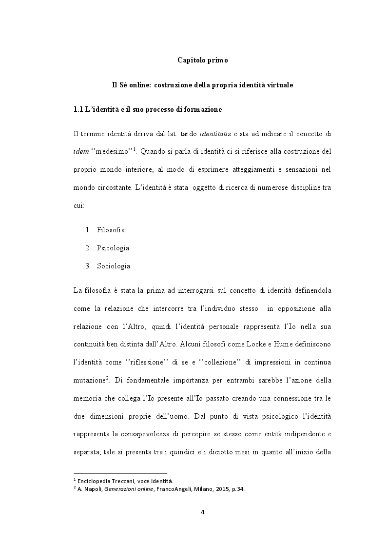 Anteprima della tesi: Identità online: un nuovo modo per reinventare sé stessi. Il caso Catfish., Pagina 5