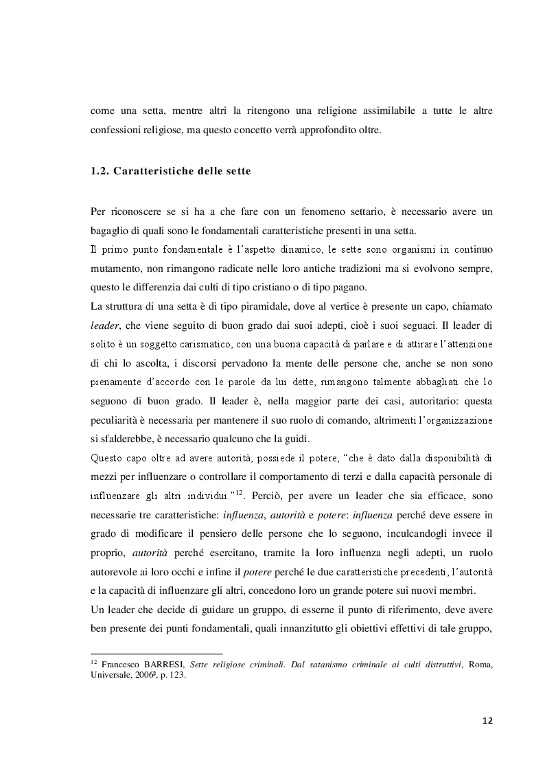 Anteprima della tesi: Uscire da una setta: difficoltà e cambiamenti nella persona, Pagina 7