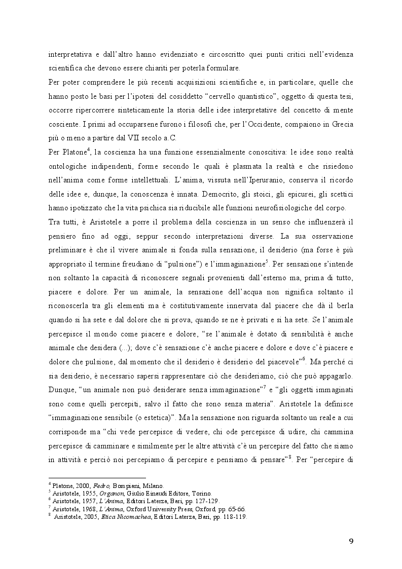 Anteprima della tesi: Modelli quantistici della mente, Pagina 7