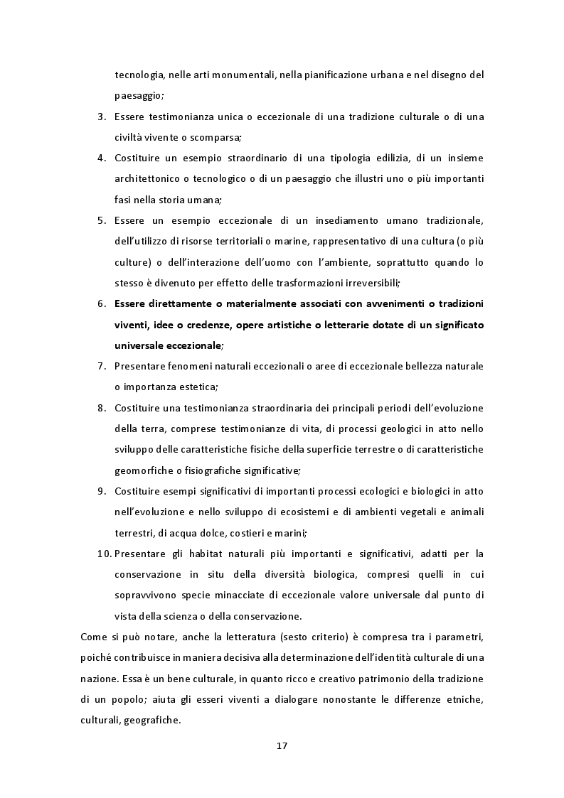 Estratto dalla tesi: The Unesco Creative Cities Network: il caso di Milano "città letteraria" 2017