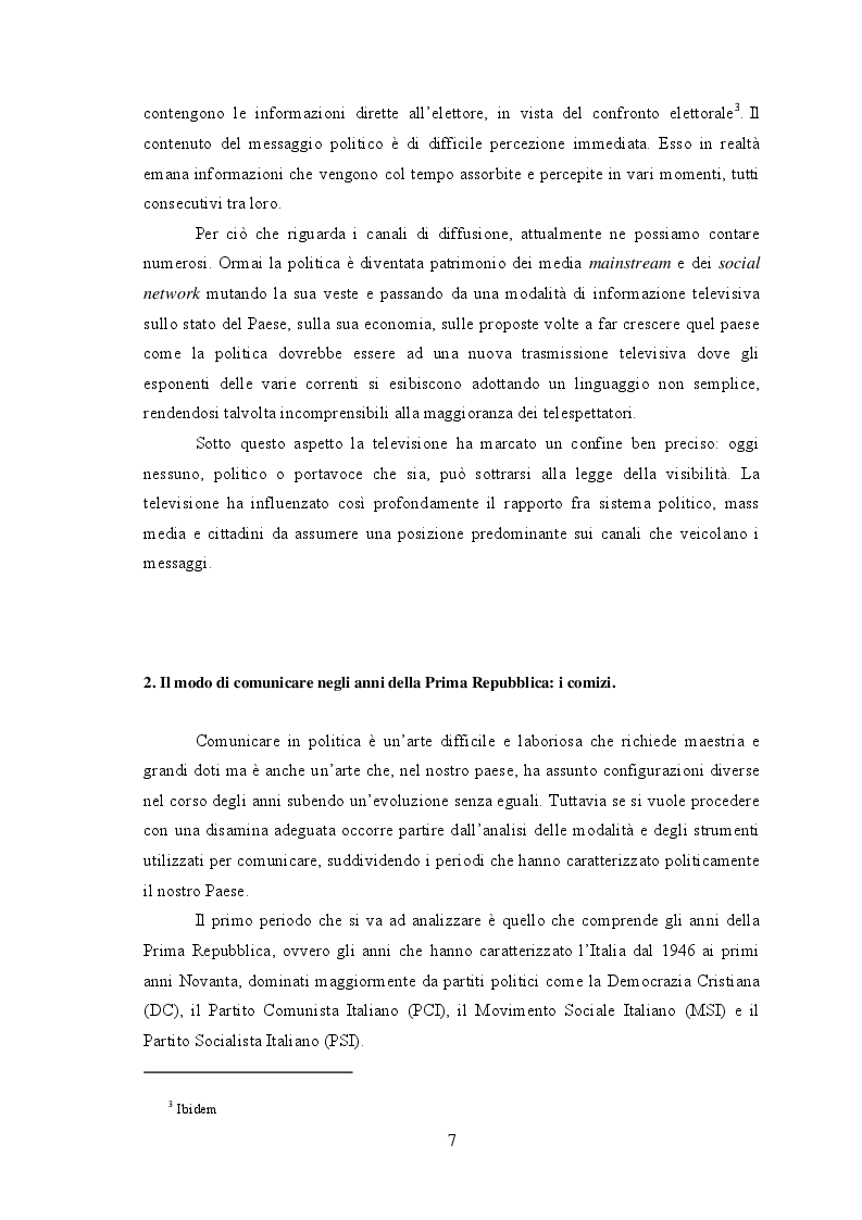 Anteprima della tesi: Dalle piazze a twitter, analisi dell'evoluzione della comunicazione politica in Italia, Pagina 5