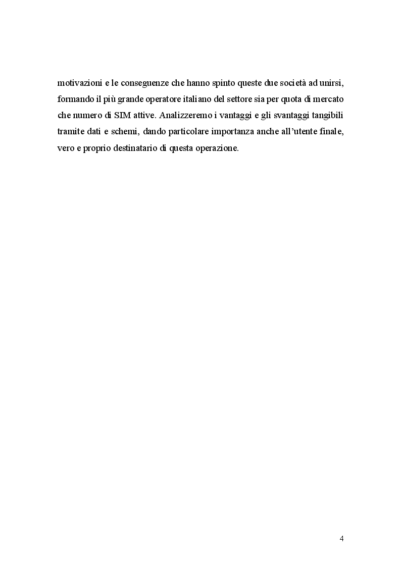 Anteprima della tesi: Le operazioni di concentrazioni societarie come strumento di crescita dimensionale nel settore delle telecomunicazioni. Il caso Wind e H3G, Pagina 5