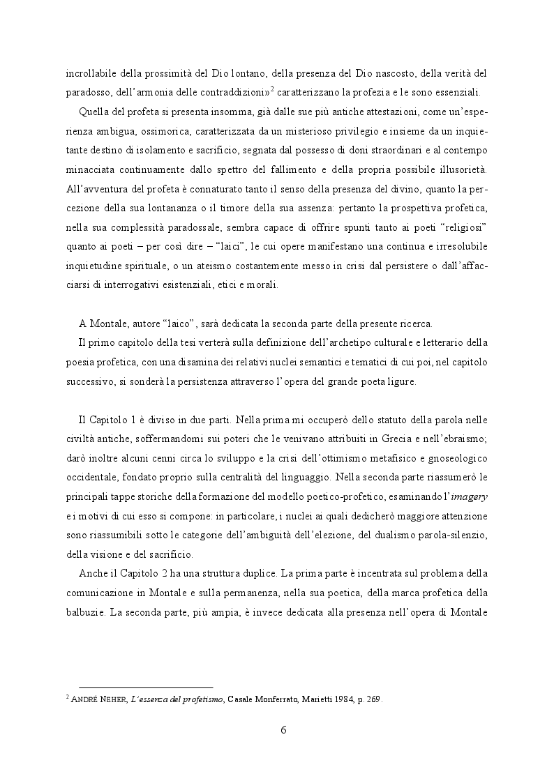 Anteprima della tesi: Il buio e lo squarcio. Figure della profezia in Montale, Pagina 3