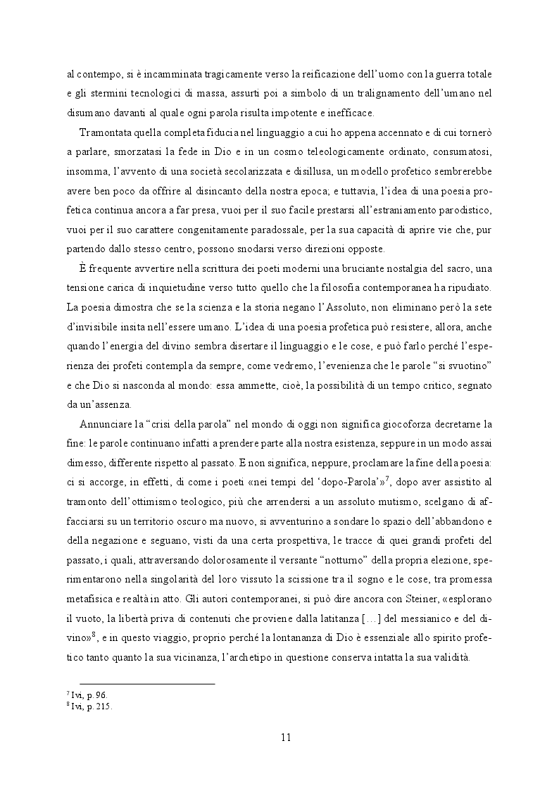 Anteprima della tesi: Il buio e lo squarcio. Figure della profezia in Montale, Pagina 7