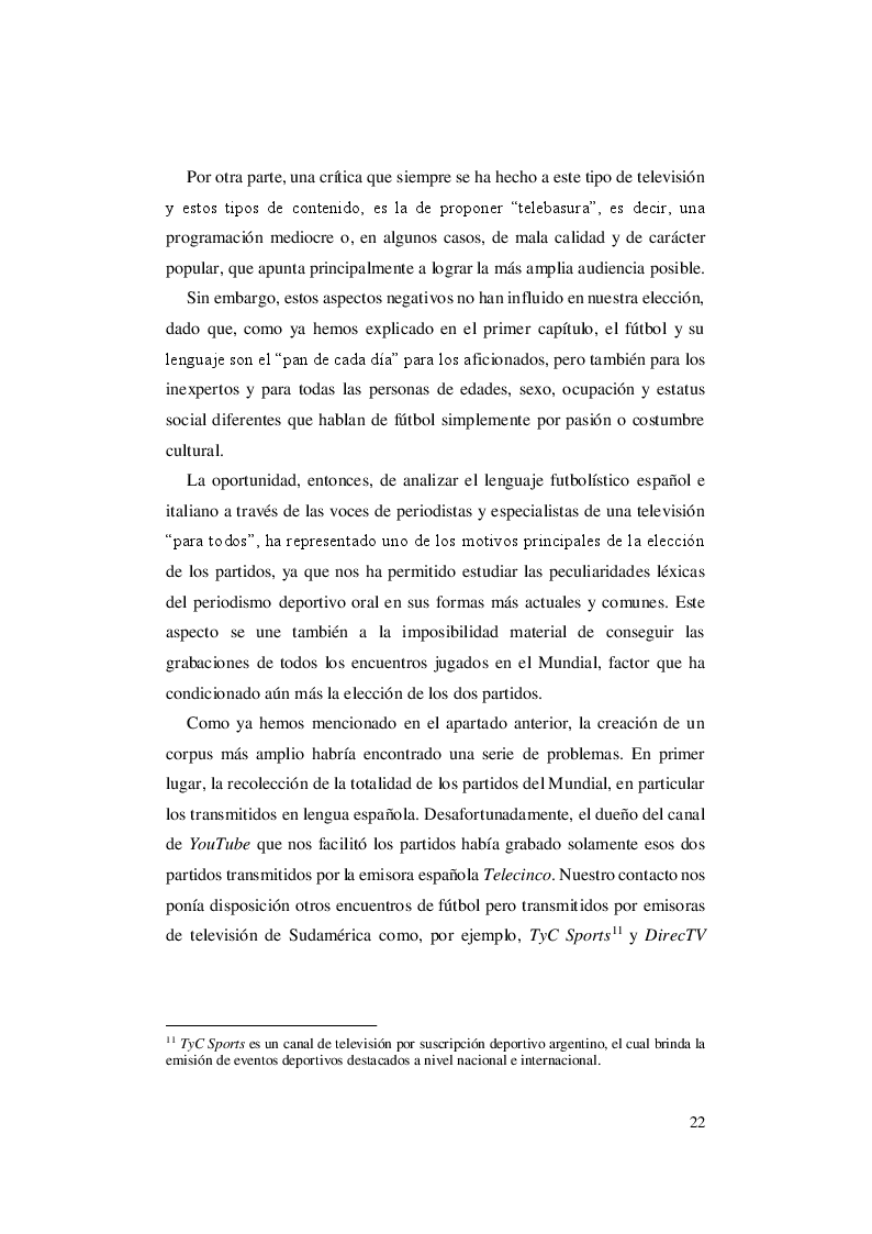 Anteprima della tesi: El lenguaje del fútbol: un abordaje contrastivo italiano - español de las crónicas futbolísticas del Mundial de Rusia de 2018, Pagina 7