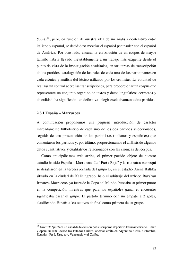 Anteprima della tesi: El lenguaje del fútbol: un abordaje contrastivo italiano - español de las crónicas futbolísticas del Mundial de Rusia de 2018, Pagina 8