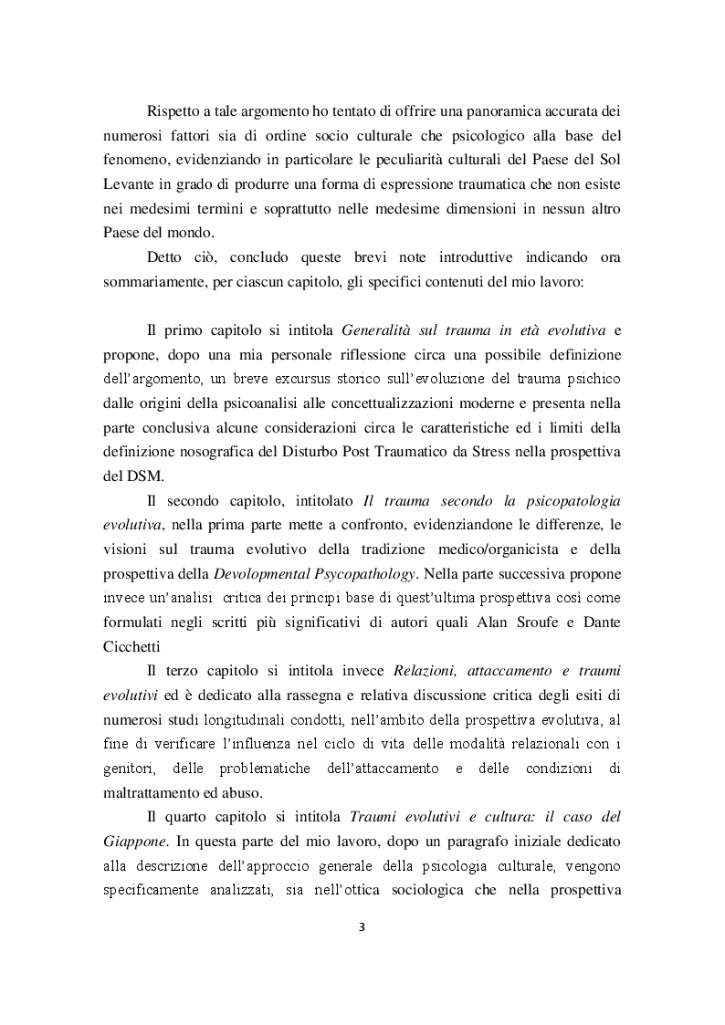 Anteprima della tesi: I Disturbi reattivi dello sviluppo: Traumi psichici e Disturbo post traumatico da stress, Pagina 4