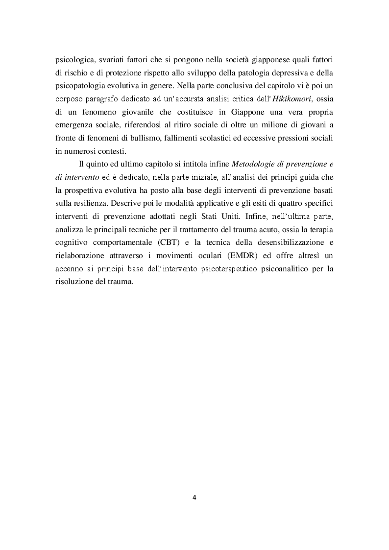 Anteprima della tesi: I Disturbi reattivi dello sviluppo: Traumi psichici e Disturbo post traumatico da stress, Pagina 5