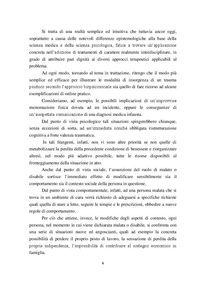 Anteprima della tesi: I Disturbi reattivi dello sviluppo: Traumi psichici e Disturbo post traumatico da stress, Pagina 7